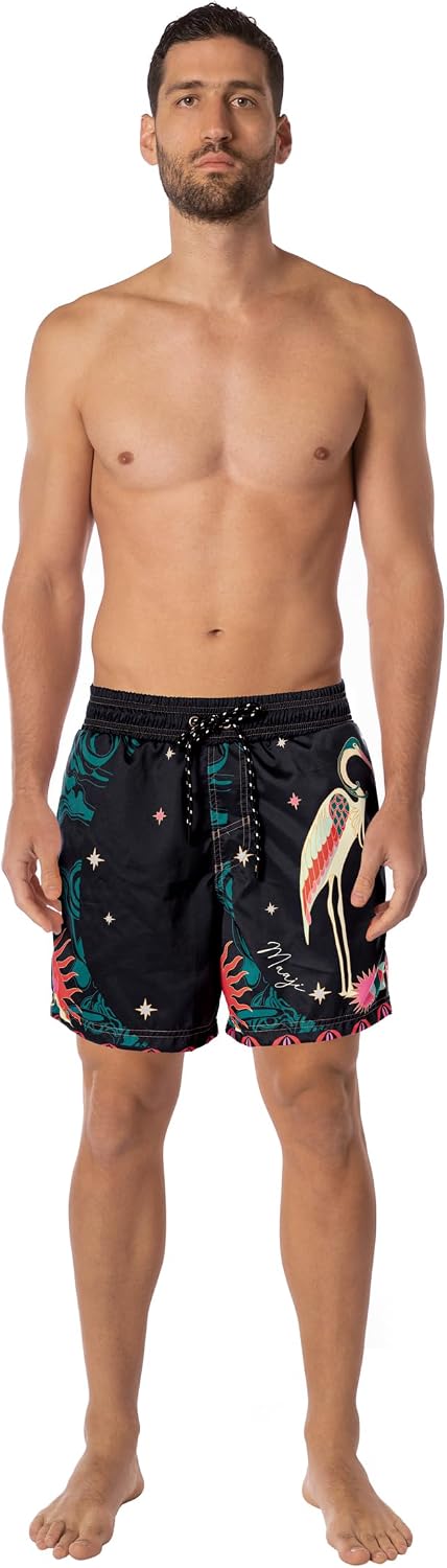 Maaji Men's Flamingo Night Sporty Trunks