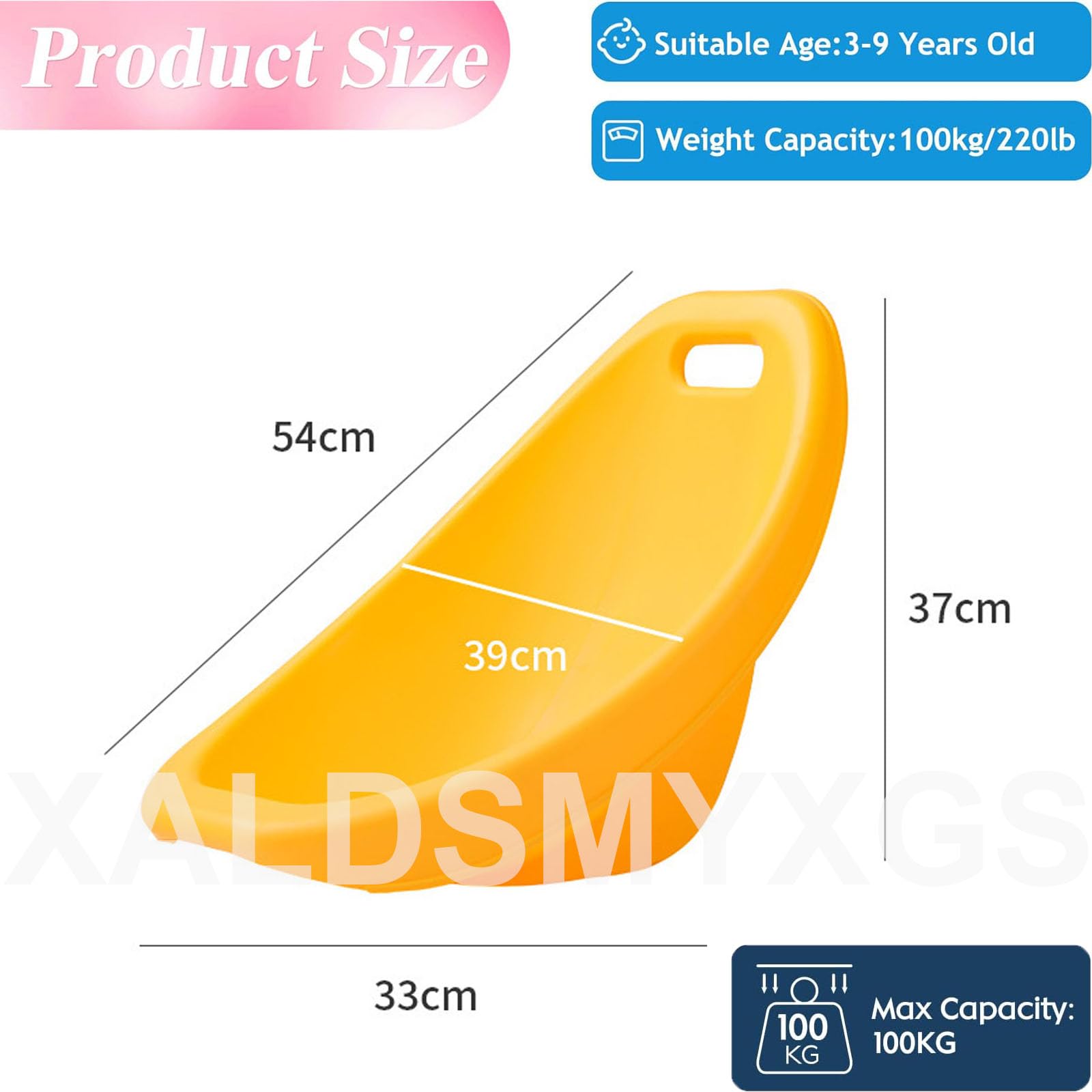 Générique Chaise à Bascule Scoop pour Salle de Classe, Chaise de Sol en Plastique pour Enfants, Chaise de Lecture avec Support Dorsal, siège de Classe Flexible, Chaise sensorielle à Bascule,Jaune