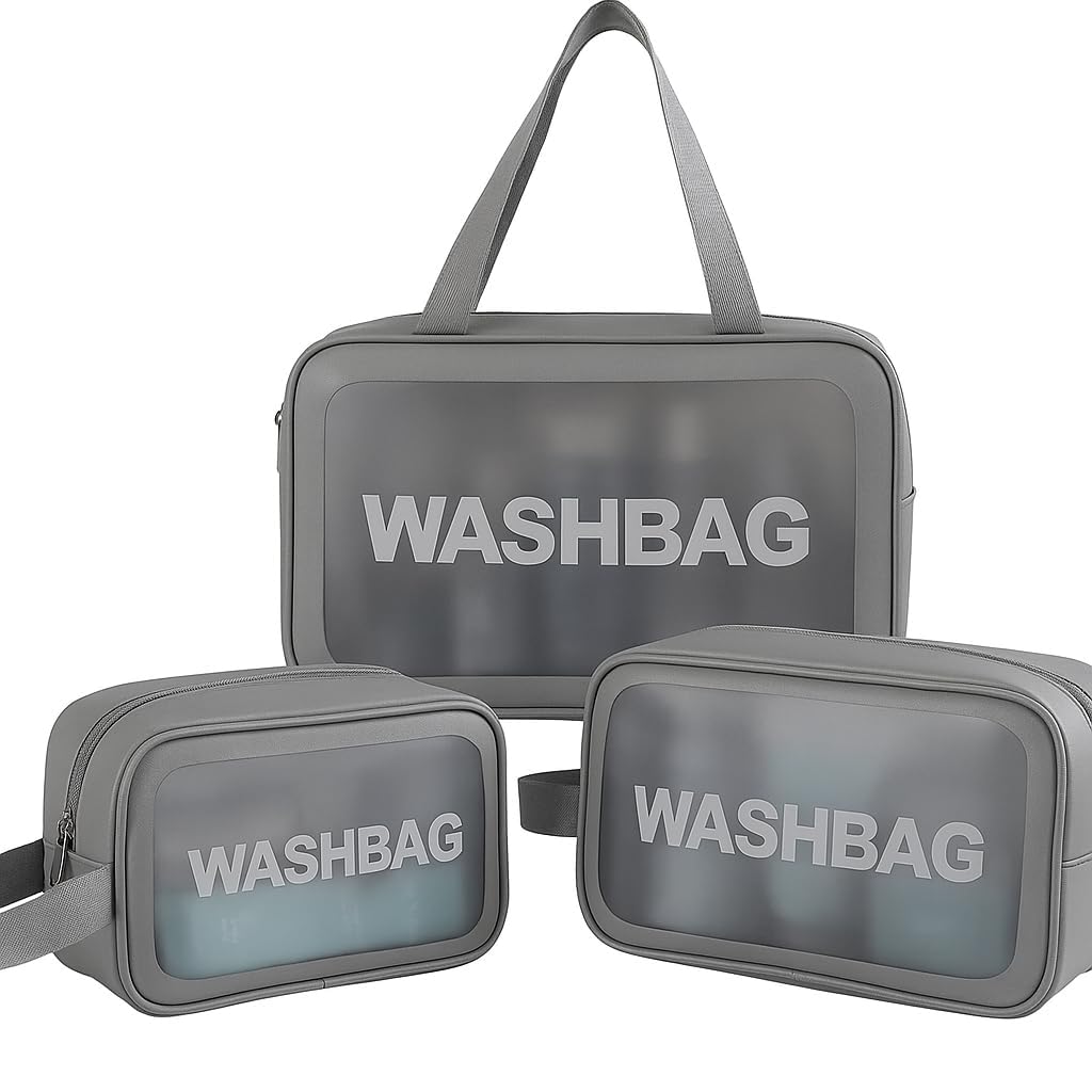 HAB Mart Cosmetic Pouch, Make Up Bag for Home & Travel, Toiletry Bag for Cosmetics, Brushes, Accessories Set of 3 - Wash Bag - Multi Colors (Pack of 1)-image-24