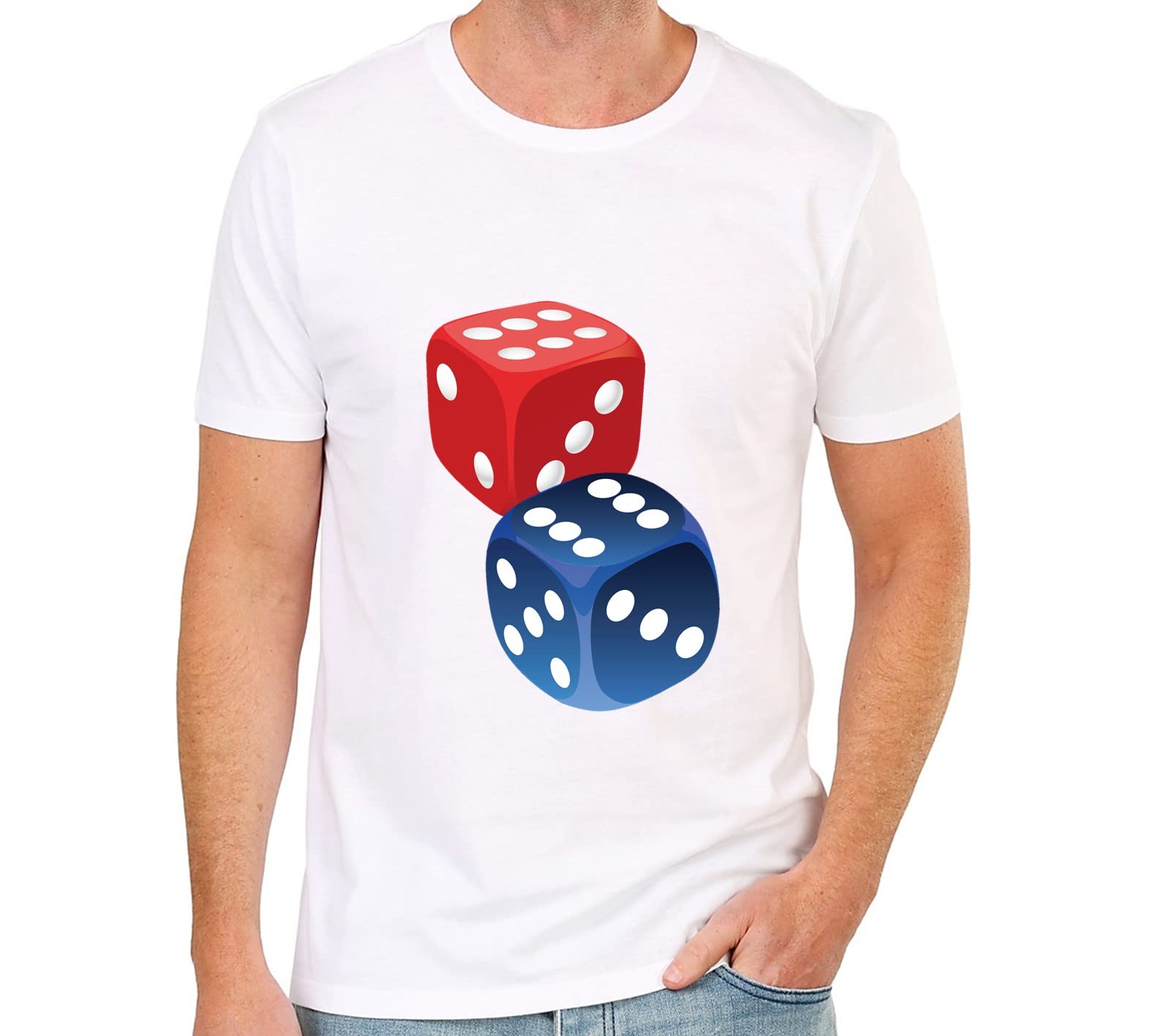 Round Neck Half Sleeves Tshirt Branded Printed Reflective Polyester for Sports Casual Comfortable wear. Durable and Strong T-Shirt - Adults (Mens/Womens) - Sale Offer - Dice