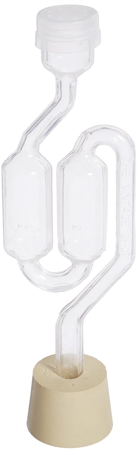 Fermtech 3ct. - S-Shape Airlock with #7 Stopper - Set of 3 (Bubble Airlock)