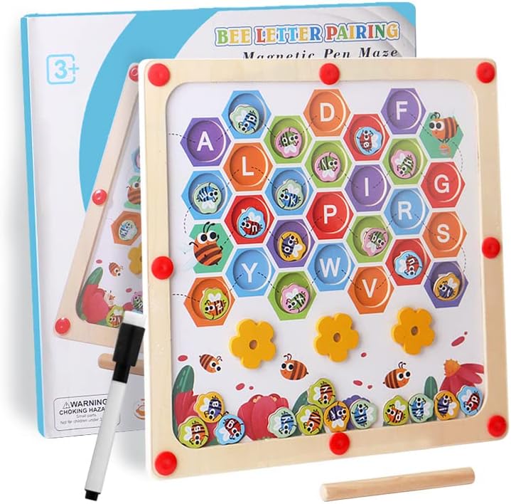 Magnetic Alphabet Maze Board, Magnetic Alphabet Maze Letter Puzzle, Montessori Fine Motor Skills Toys for Girls Boys,Educational Toys for Preschool Learning Activities,Sensory Toys Gifts for Toddlers