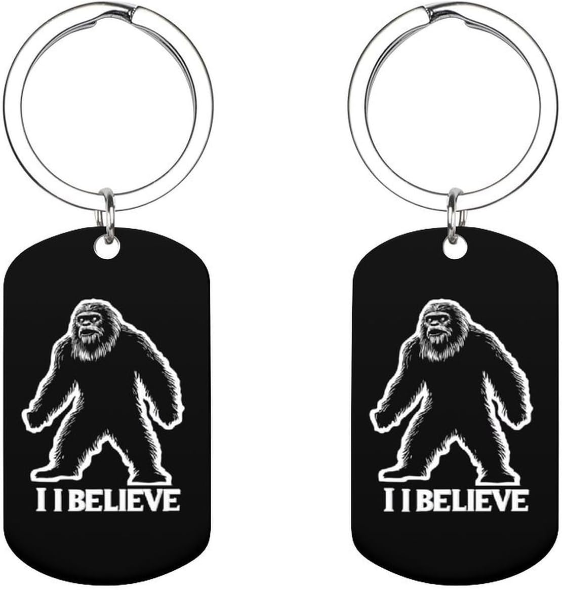Bigfoot Believe Custom Keychains for Men Women Funny Key Chain Accessory Purse Bag Pet Charms Gifts