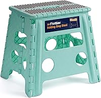 Vista 33 de Flottian Taburete plegable de 13 pulgadas para adultos y niños con capacidad para hasta 300 libras, taburetes plegables antideslizantes con asa