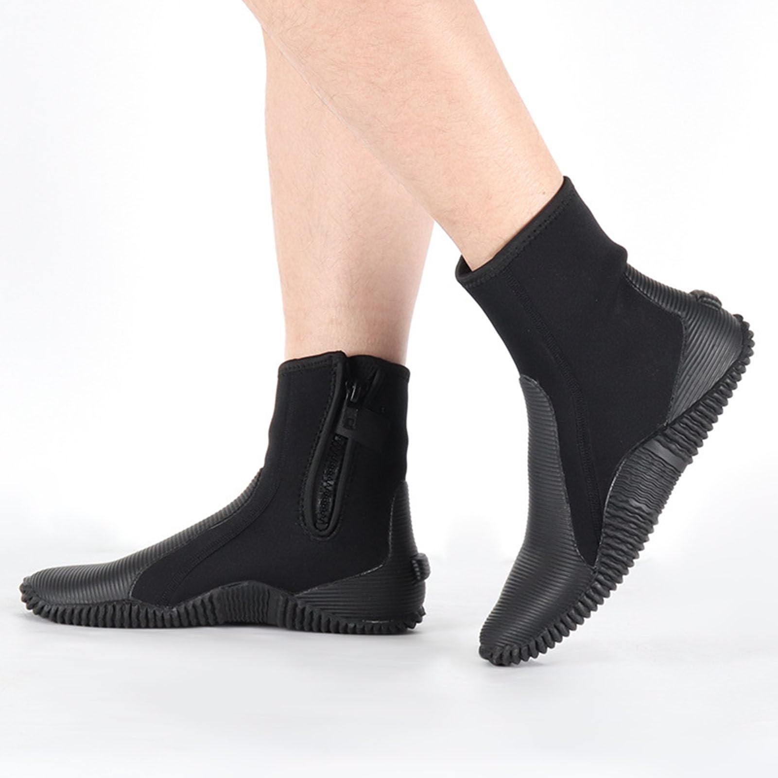 Drfeify Buty dla Nurka Antypoślizgowe Buty z neoprenową podeszwą o Grubości 5 Mm do Uprawiania Sportów Wodnych Snorkeling Rafting Mężczyźni Kobiety (materiał neoprenowy) (Rozmiar 12)