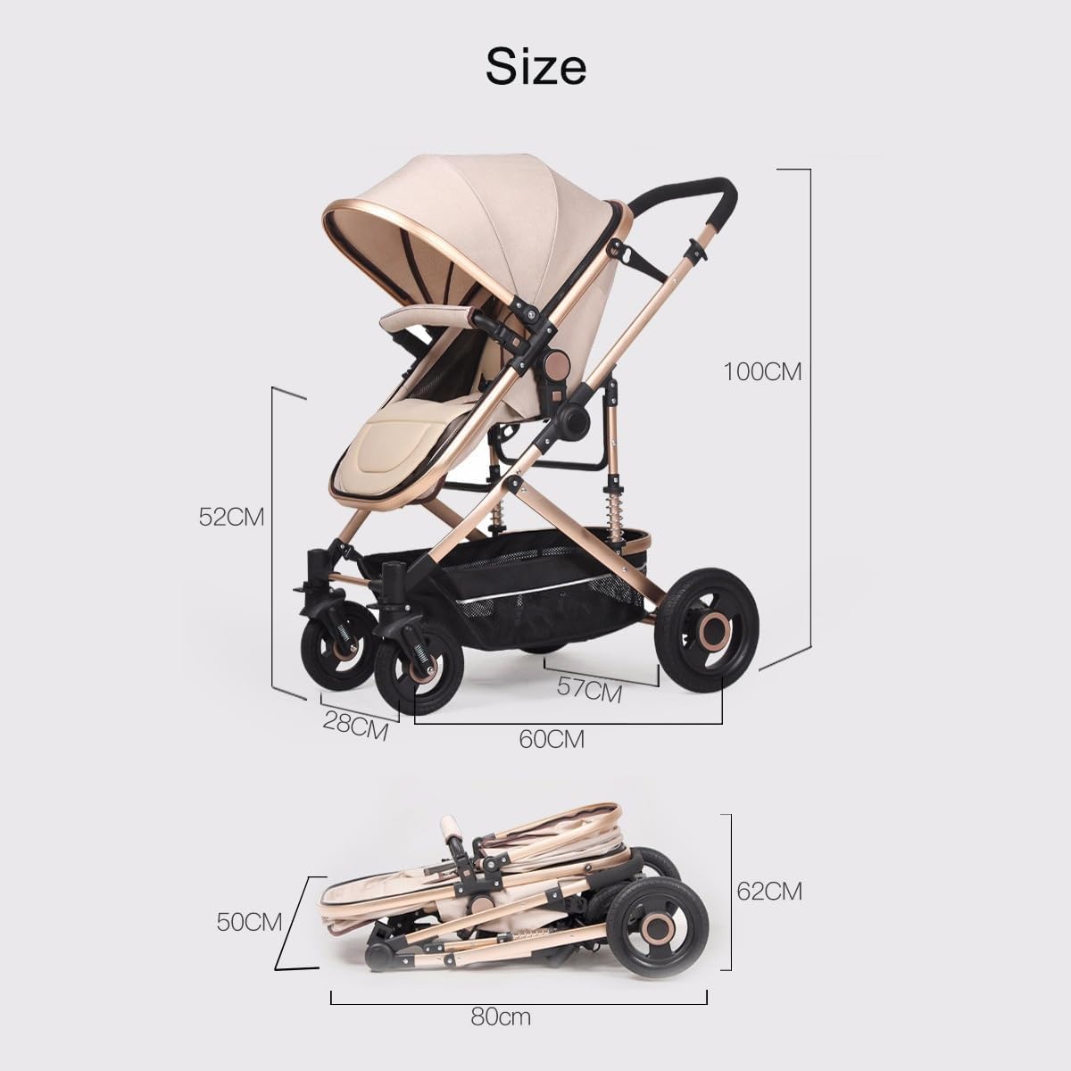 EYPKPL Poussette Double Poussette Double Pliable Confortable avec landaus à auvent et Panier de Rangement Poussette jumelle légère pour bébé