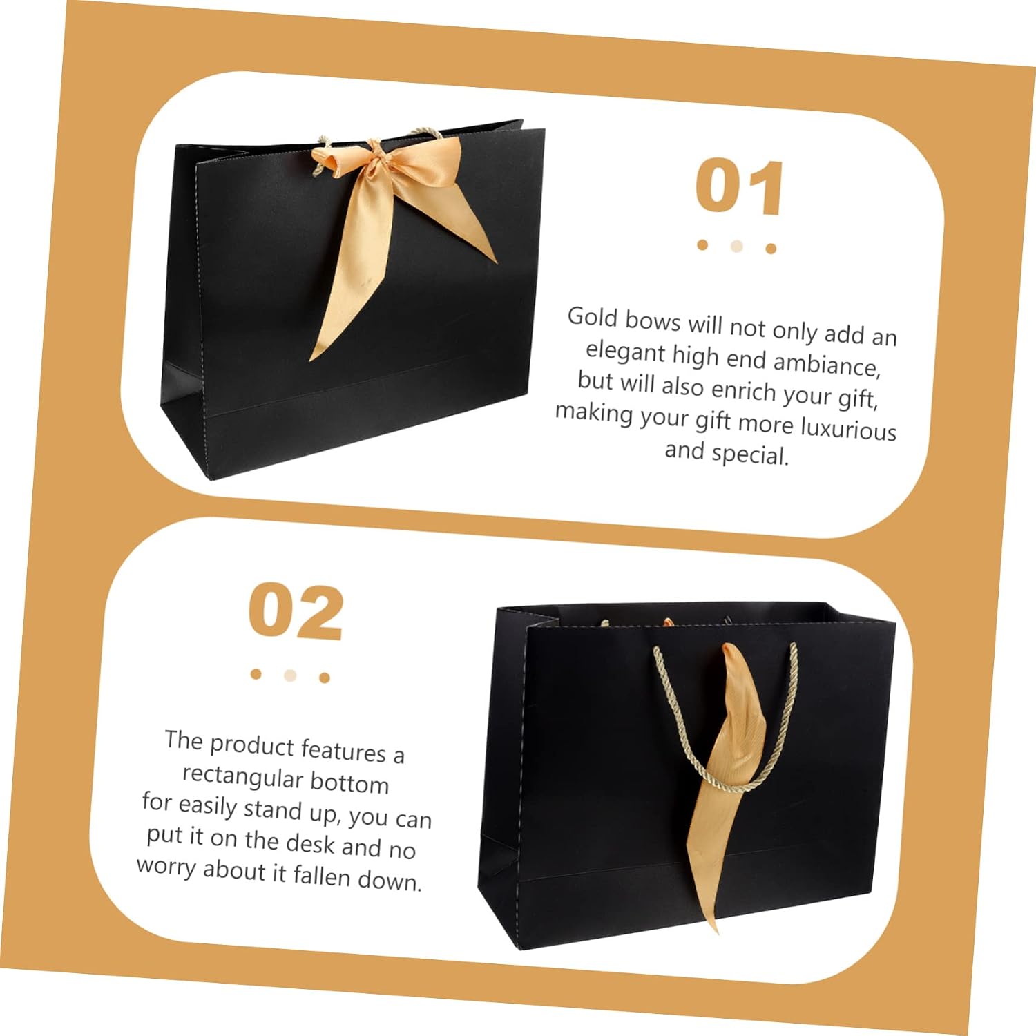 BEBEMOKO 8Pcs Bowknot Paper Shopping Bags Set Kraft Bags Handles for Clothes Jewelry and Party Favors Packaging for Retail and Events