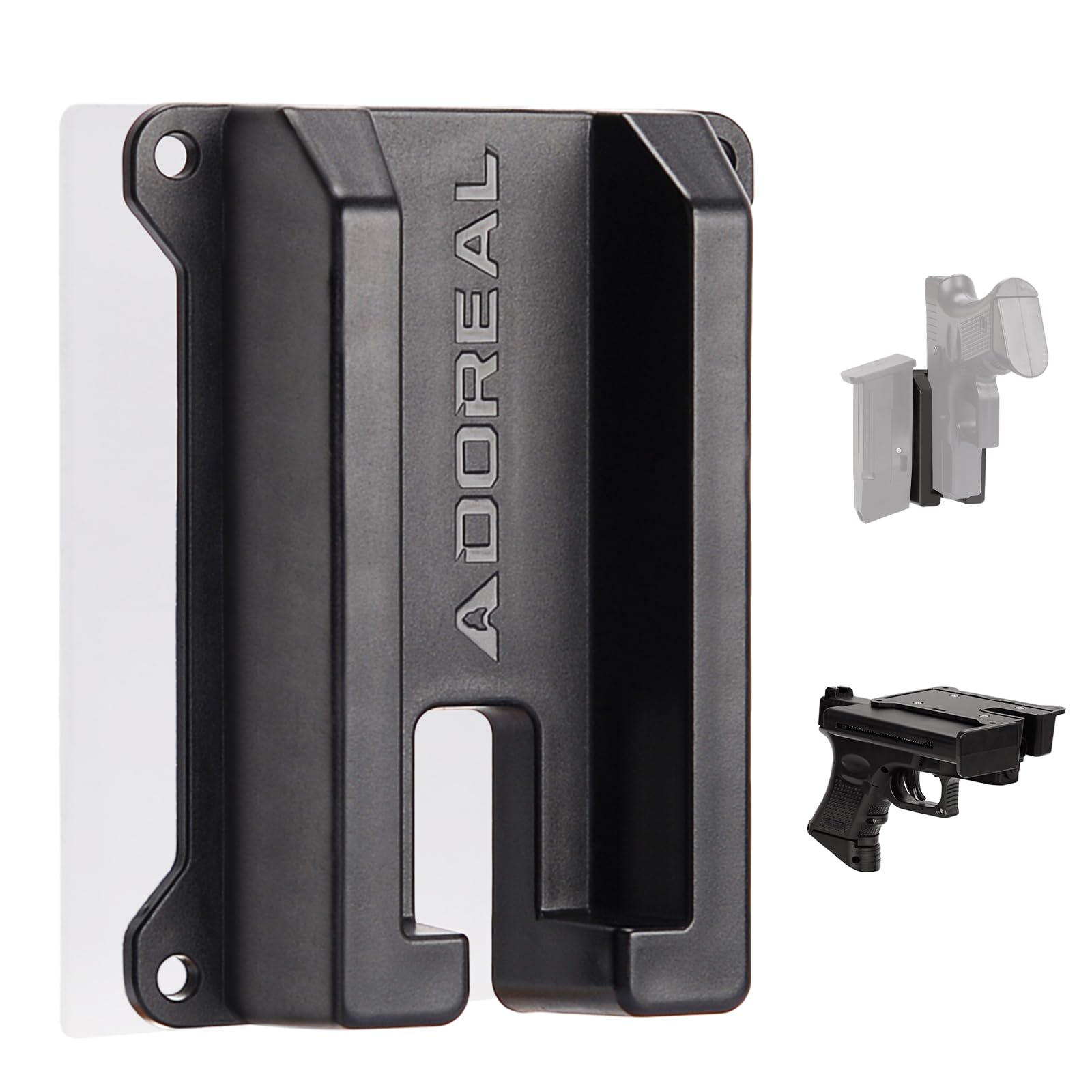 BOOSTEADY Quickpull Magnetic Gun Mount, Gun Holster for Vehicle, Home or Office, Concealed Gun Magnet for Pistol in Truck, Car, Vehicle, Wall, Desk