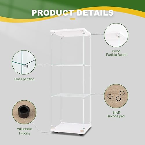 Miniatura 3 de LFT HUIMEI2Y Gabinete de exhibición de vidrio con 3 estantes con puerta y cerradura, gabinetes Curio mejorados estilo de instalación rápida de