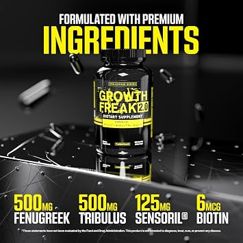 Pharmafreak Growth Freak 2.0 Men's Daily PCT Formula Muscle Strength, Vitality, Hormonal Balance & Hair Growth Support Advanced Botanical Complex 120 Capsules