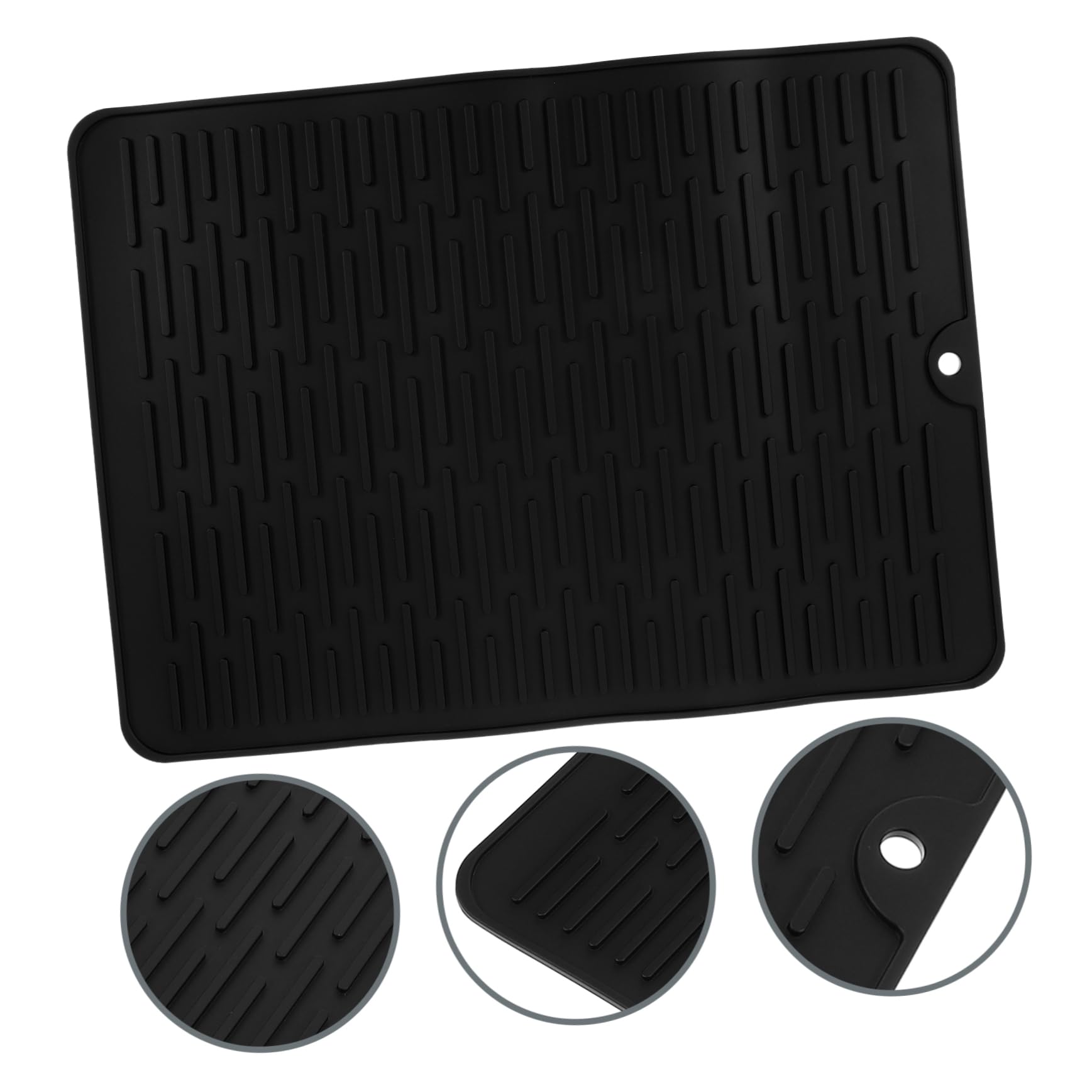 Cabilock 4 Piezas Alfombrilla de Secado de Silicona Antideslizante para Platos y Ollas Protección de Superficie de Cocina Grande para Escurrir Utensilios de Cocina y Vajilla