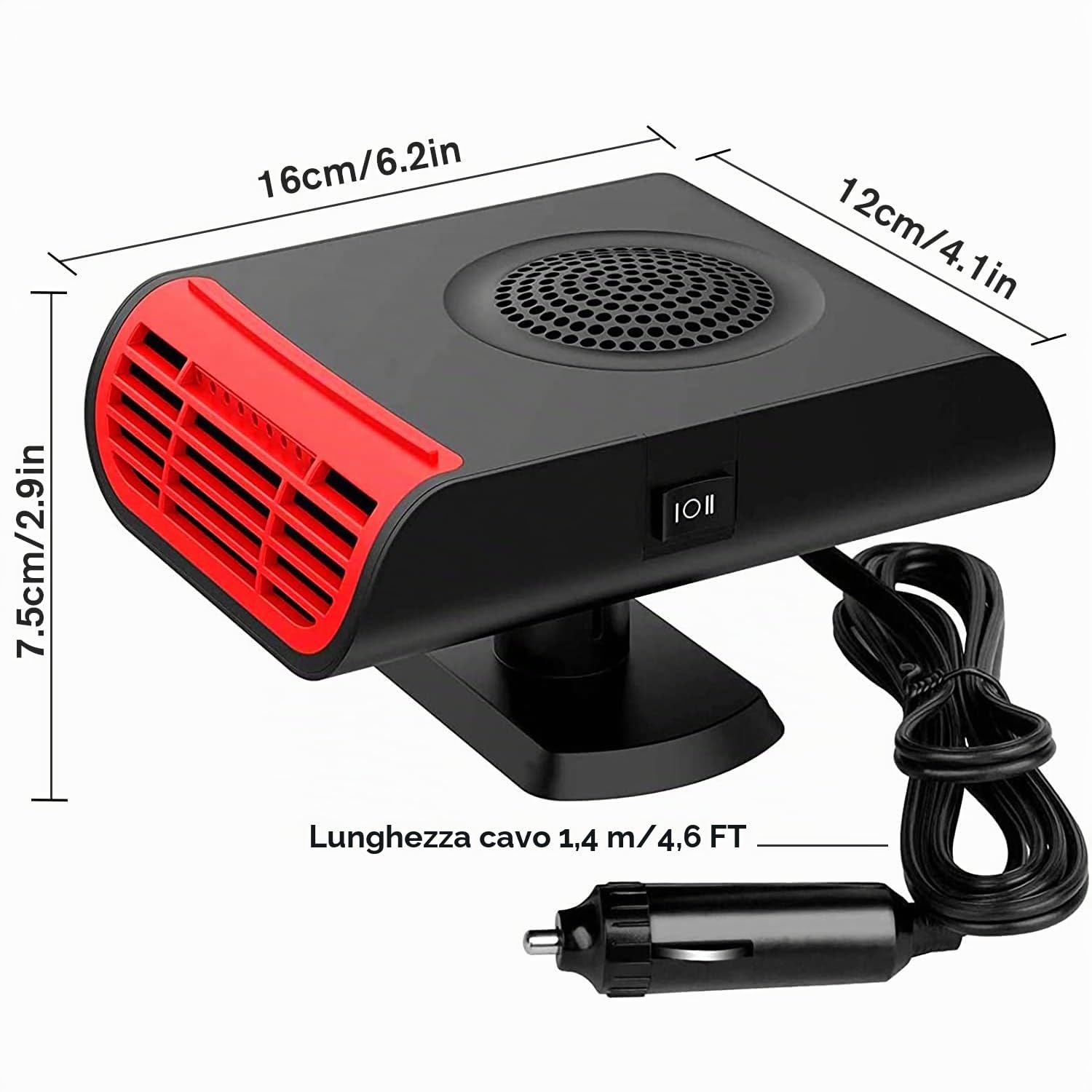 Riscaldamento per auto 12V – Kit di sbrinamento invernale per auto 150W Riscaldatore portatile per auto che si collega all'accendisigari, riscaldamento e raffreddamento rapido 2 in 1 per auto piccole