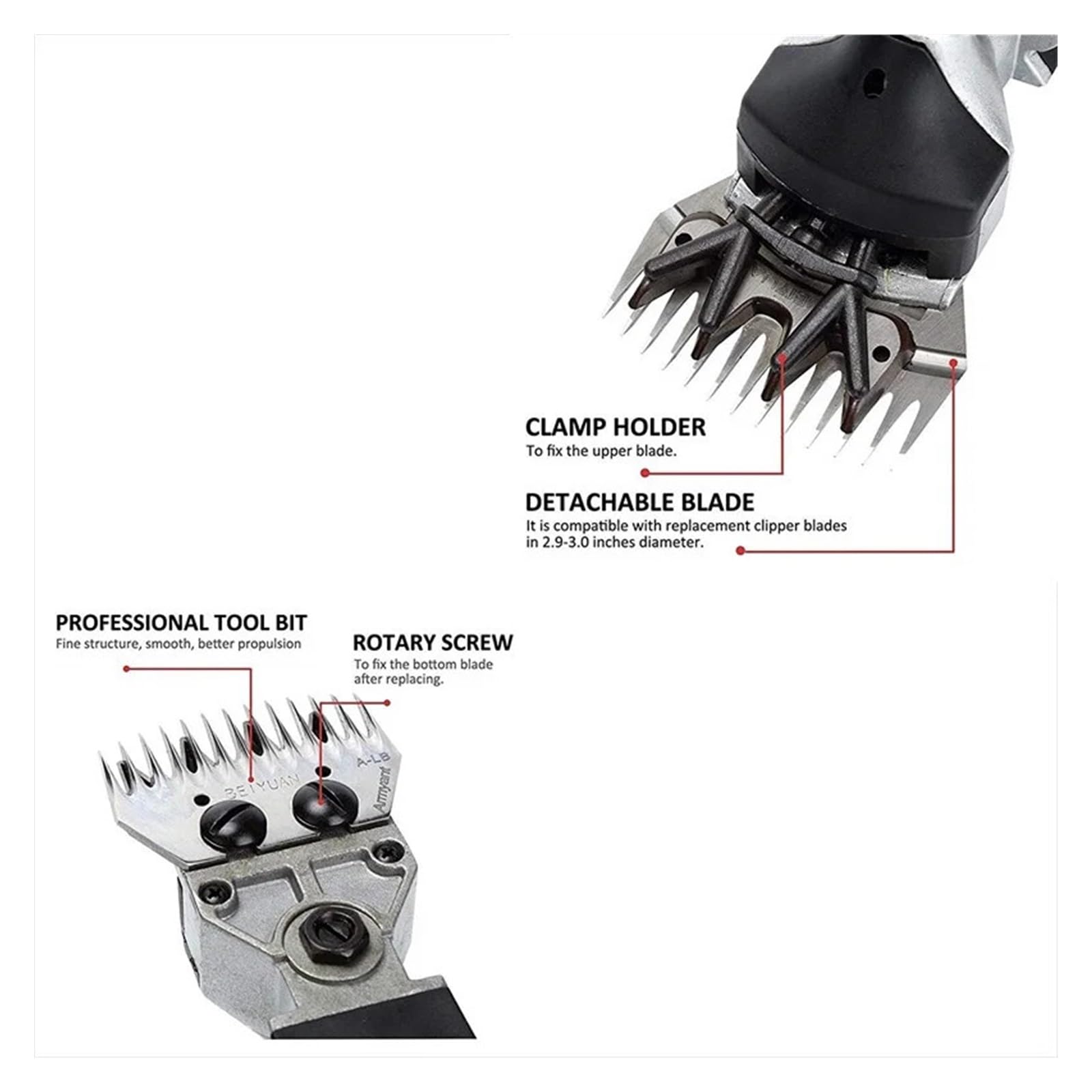 Tosatrice elettrica for pecore da 1200 W a 6 velocità, for rasare la lana di pelliccia nelle pecore per Rasatura Pelliccia Lana Fattoria Bestiame Anim