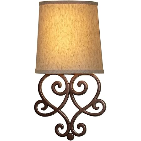 Amazon Com It S Exciting Lighting Heart Wireless Wall Sconce Tan Shade Bronze Base Home Kitchen