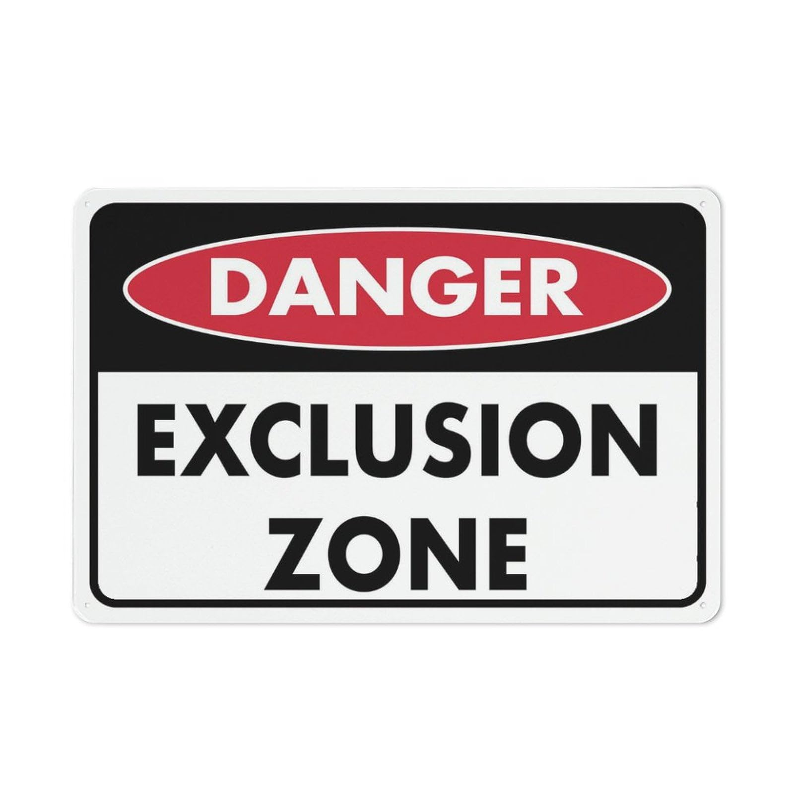 peiyeety Danger Exclusion Zone Sign For Business - 8"x12" Rust Free Aluminum UV Printed, 4 Pre-Drilled Holes, Durable Weatherproof