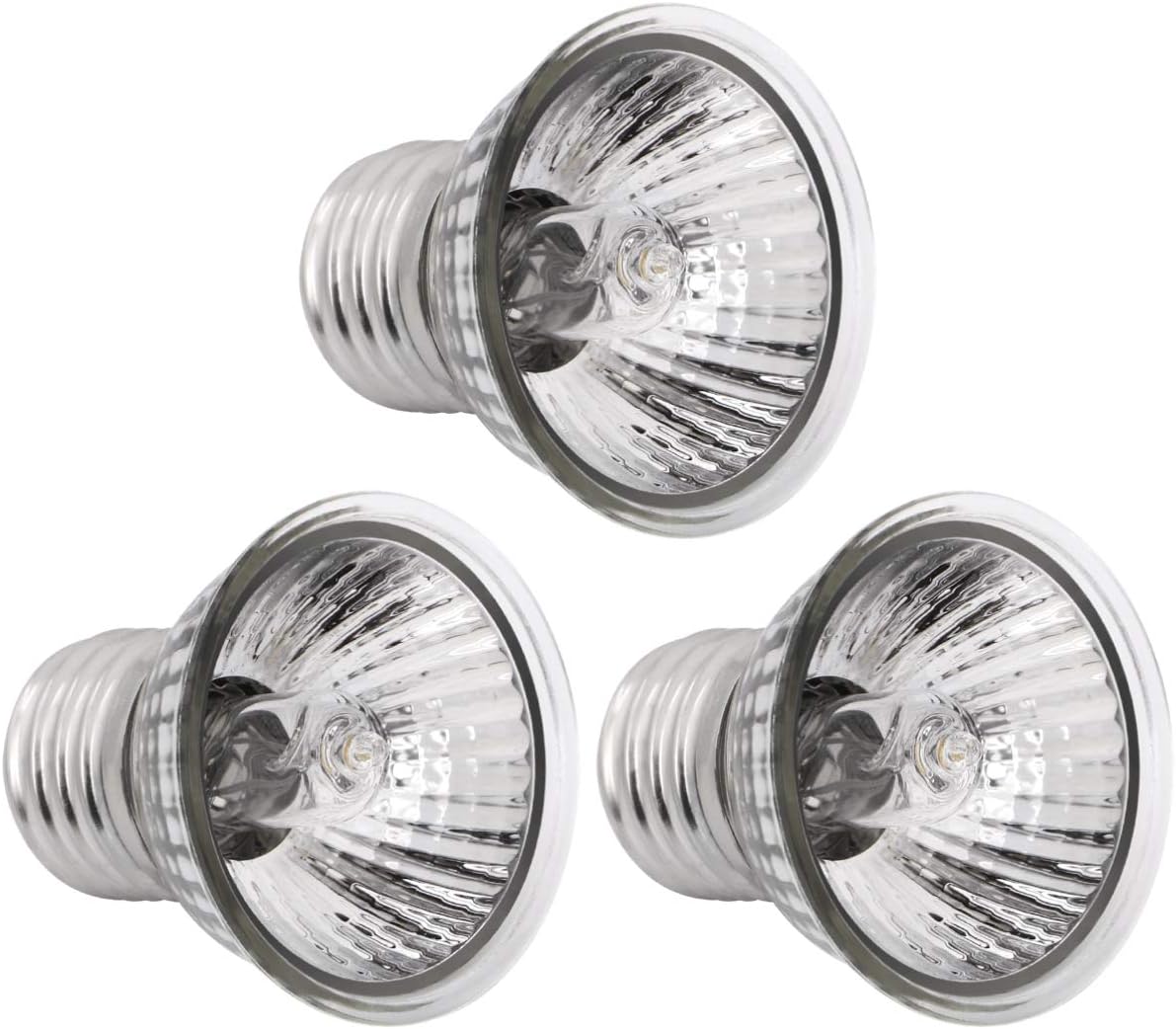 POPETPOP 3 Pack 75W Reptile Heat Lamp Bulb- Reptile Sun Light Bulbs UVA UVB Basking Lamp for Reptiles and Amphibian