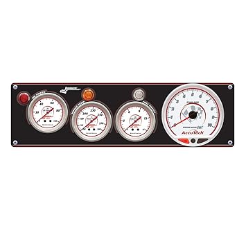 Longacre 52-44443 3 Gauge Panel SportsmanBlack w/Tach WT/OP/FP