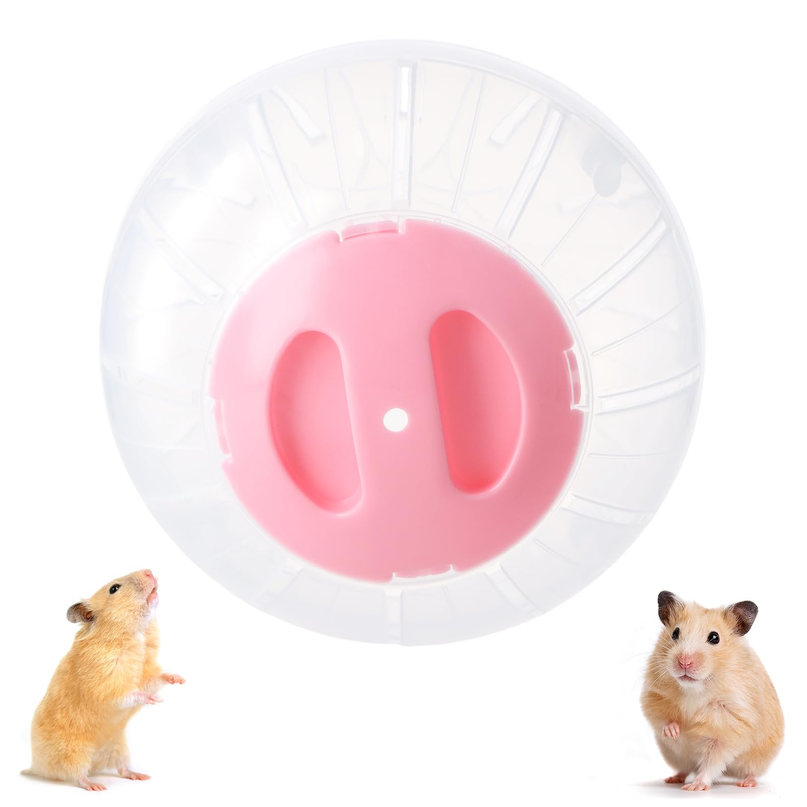 Palla per Criceto, Palla da Corsa per Criceti Trasparente, 14,5cm, Palla Fitness per Criceto Plastica, Ruota di Corsa per Piccoli Animali, Roditori, Nano Gerbilli, Hamster Toys Alleviare Noia (rosa)