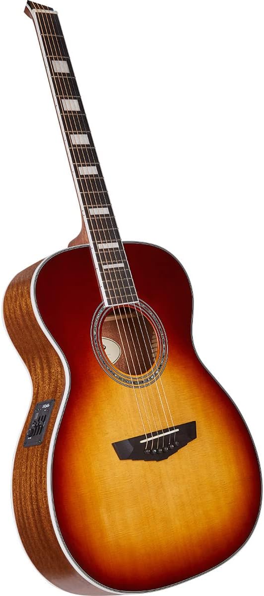 D'Angelico Electro Acoustic 6 String Guitar, Right, Iced Tea Burst (DAPOMITBAPS)