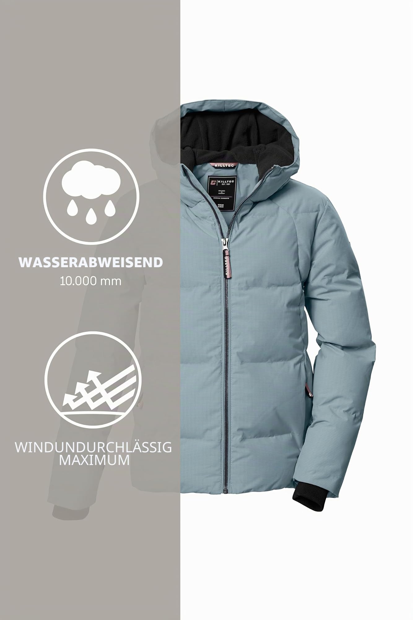 Killtec Mädchen Kow 357 Grls Qltd Jckt Steppjacke/Winterjacke mit Kapuze
