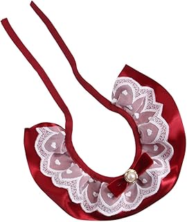 Ipetboom Colarinho Para Animais De Estimação Colares Para Cachorros Para Filhotes Pequenos Colar De Pérolas Colar De Sino Colar De Renda Para Gatinhos Colarinho Para Gatos Babador Laço