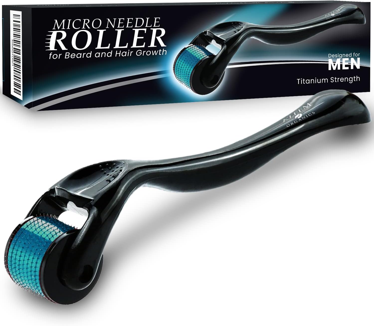 Men Derma Roller for Beard, Scalp & Face - 600 Titanium Micro Needles Beard Roller for Hair - 0.25mm Beard Derma Roller for Patchy Beard, Scalp Hair Growth and Face Skin
