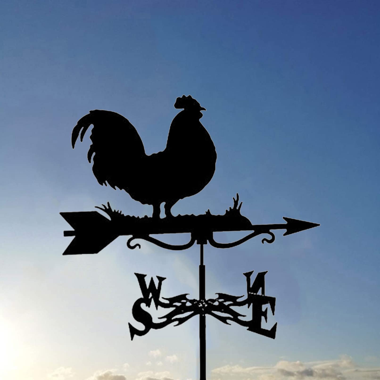 Girouette créative en Forme de Coq en Acier Inoxydable, indicateur de Direction du Vent en métal, Ornements artisanaux pour décoration de Jardin et de Patio