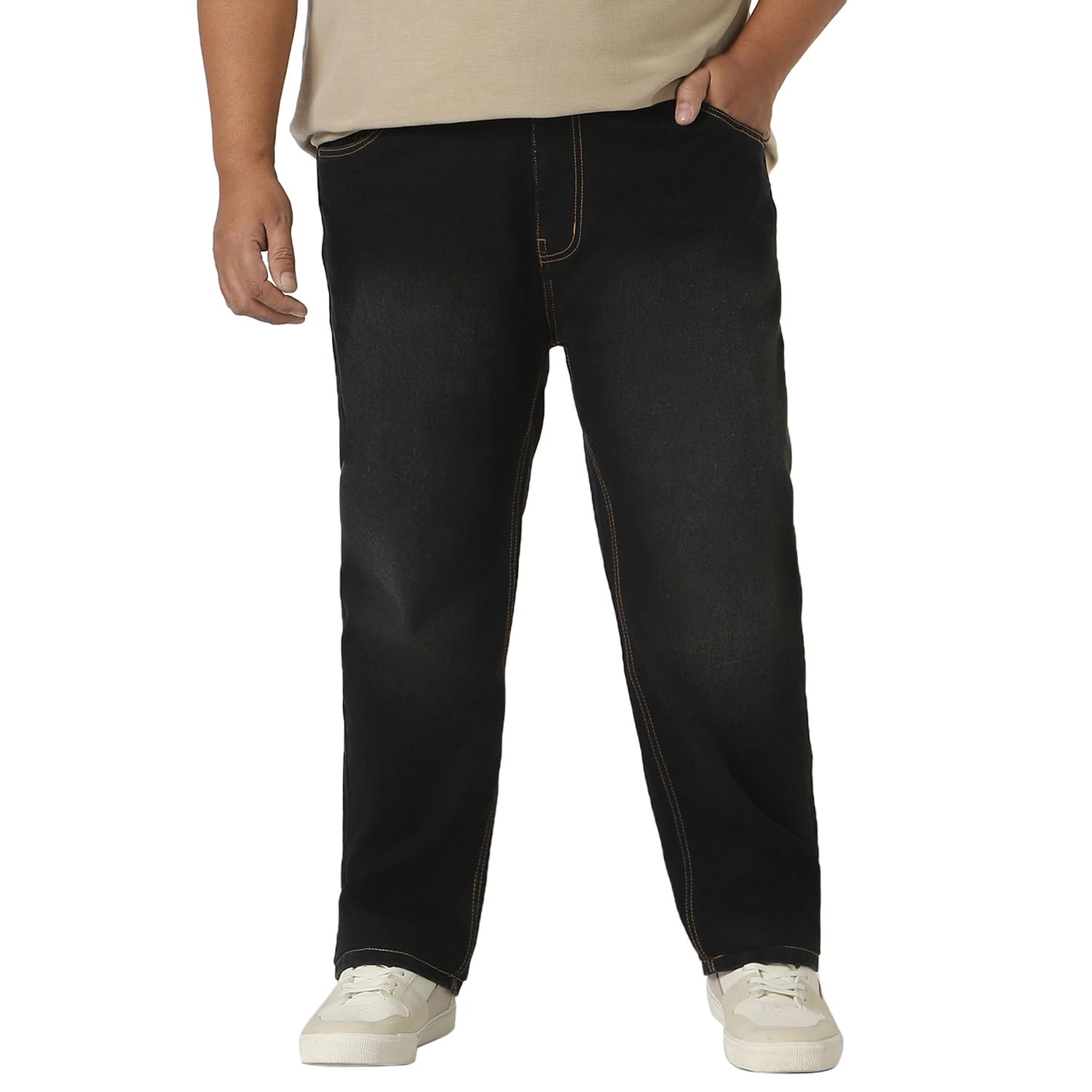 Urbano Plus Men’s Regular Fit Washed Jeans Stretchable