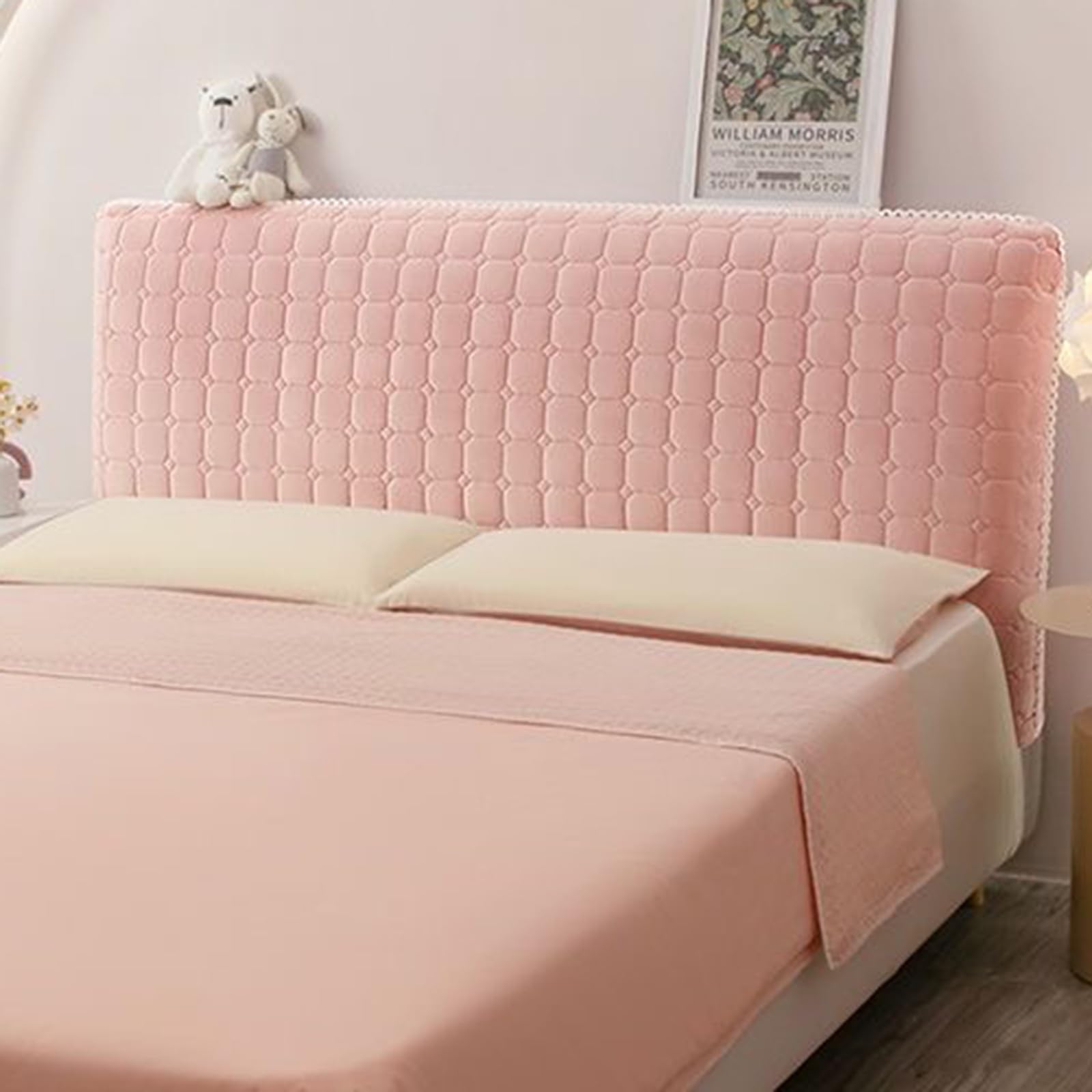 Universal Headboard Slipcover, Dustproof All-Inclusive Padded Modern Elastic Cover, Stretchable Fabric for Various Headboard Styles