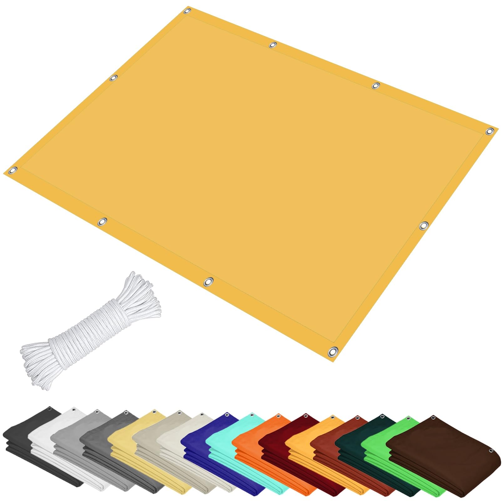 GLDYTVF Outdoor Patio Sun Shade Sail 1.3 x 2m Weatherproof Sunscreen Awning Canopy for Garden Gold Color