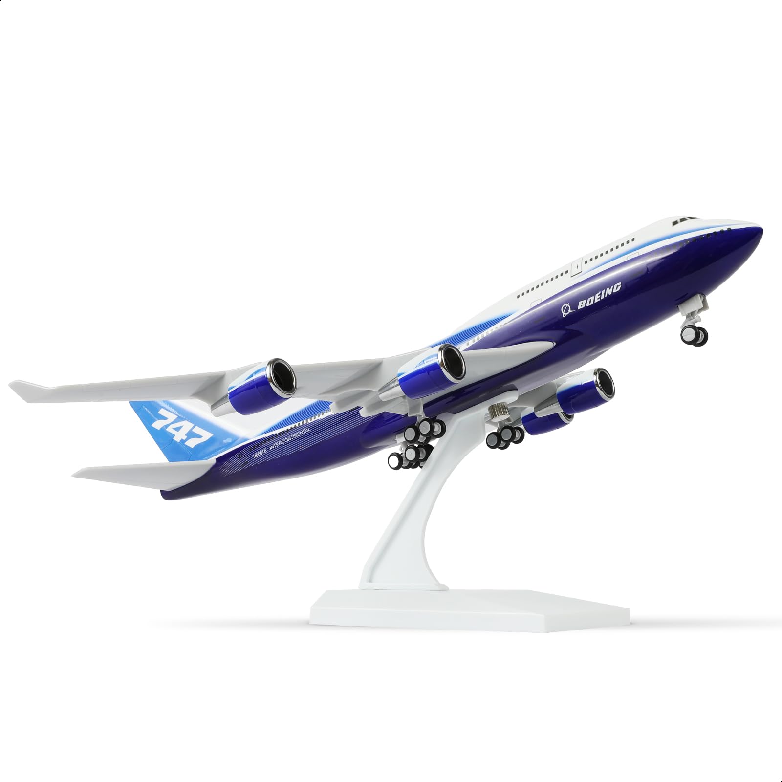 1/240 747 - Kit de prototipos de 30 cm para modelos de avión Boeing 747 de resina con soporte de exhibición. Ideal como regalo para adultos en cumpleaños, vacaciones