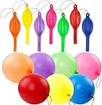 RUBFAC 36 Punch Balloons Punching Balloon Heavy Duty Party Favors For Kids, Bouncy Balls with Rubber Band Handle for Birthday Party, Goodie Bag, Stocking Stuffers for Kids