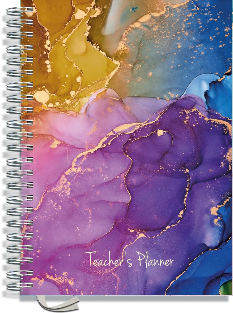 Teacher Planner 2026-2027 A4 size by Pirongs | 5 Lesson Planner for Teachers | Page a day | Undated - Cauldron of Colour
