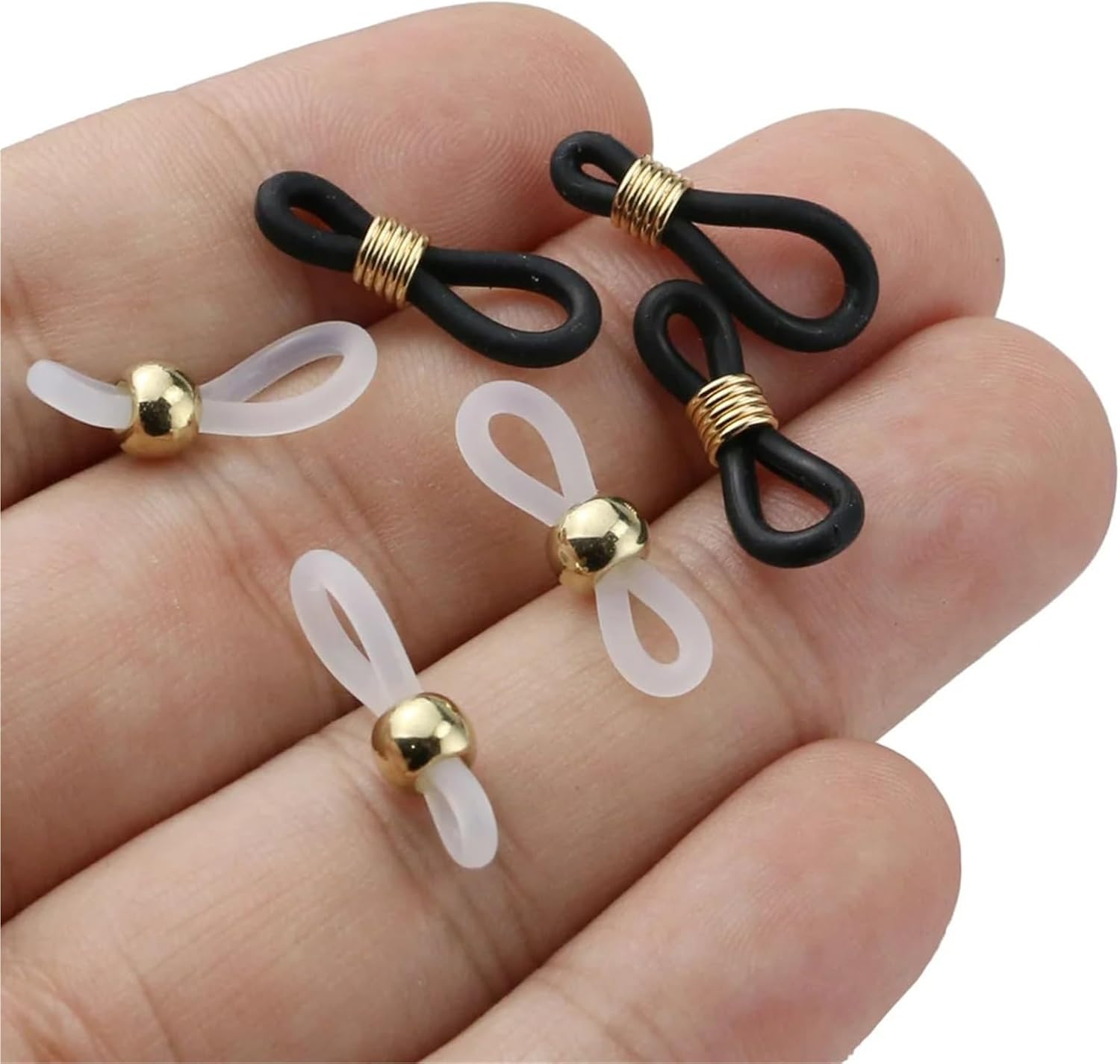 Eyeglass Chain Ends Eyeglass Chain Ends 200pcs Adjustable Spring Rubber Connectors
