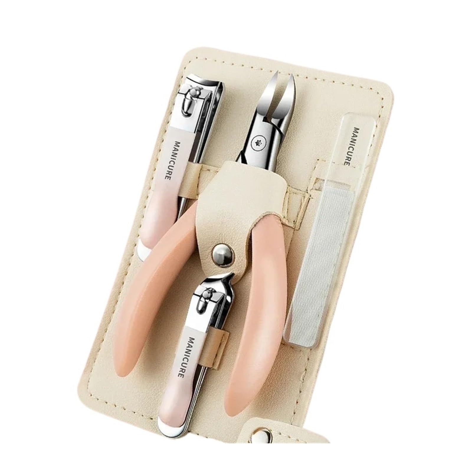 1set Nail Clippers Set Ingrown Toenail Thick Cuticle Nippers for Professional Pedicure Manicure Fingernail Tools(4Pcs-Pink)