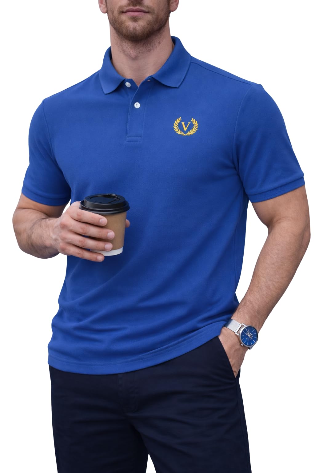 Men’s Cotton Polo T-Shirt|Solid Regular Fit|Half Sleeve Collar T-Shirt for Casual Wear-BZ-32-picture-18