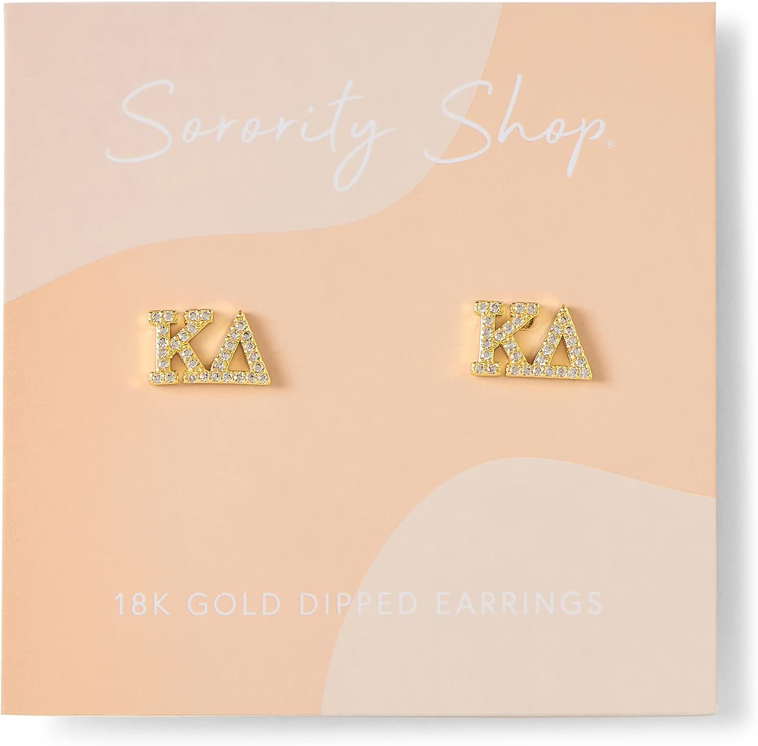 Sorority Shop Kappa Delta Earrings — KD 18K Gold Plated Sorority Gifts Earrings, Long-Lasting Kappa Delta Gifts for Women - Image 2