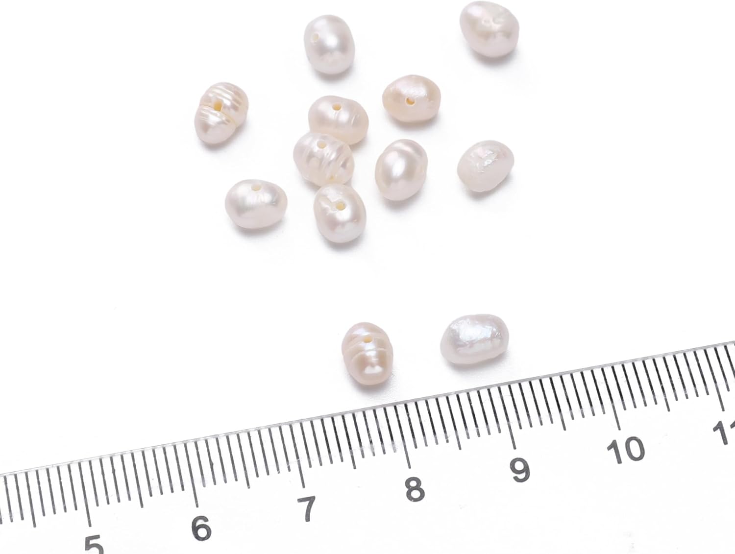 Natural Pearl Beads Potato 4-5mm White Freshwater Cultured Loose Gemstone Beads for DIY Jewelry Making 13.8''/Strand HQ - Image 4