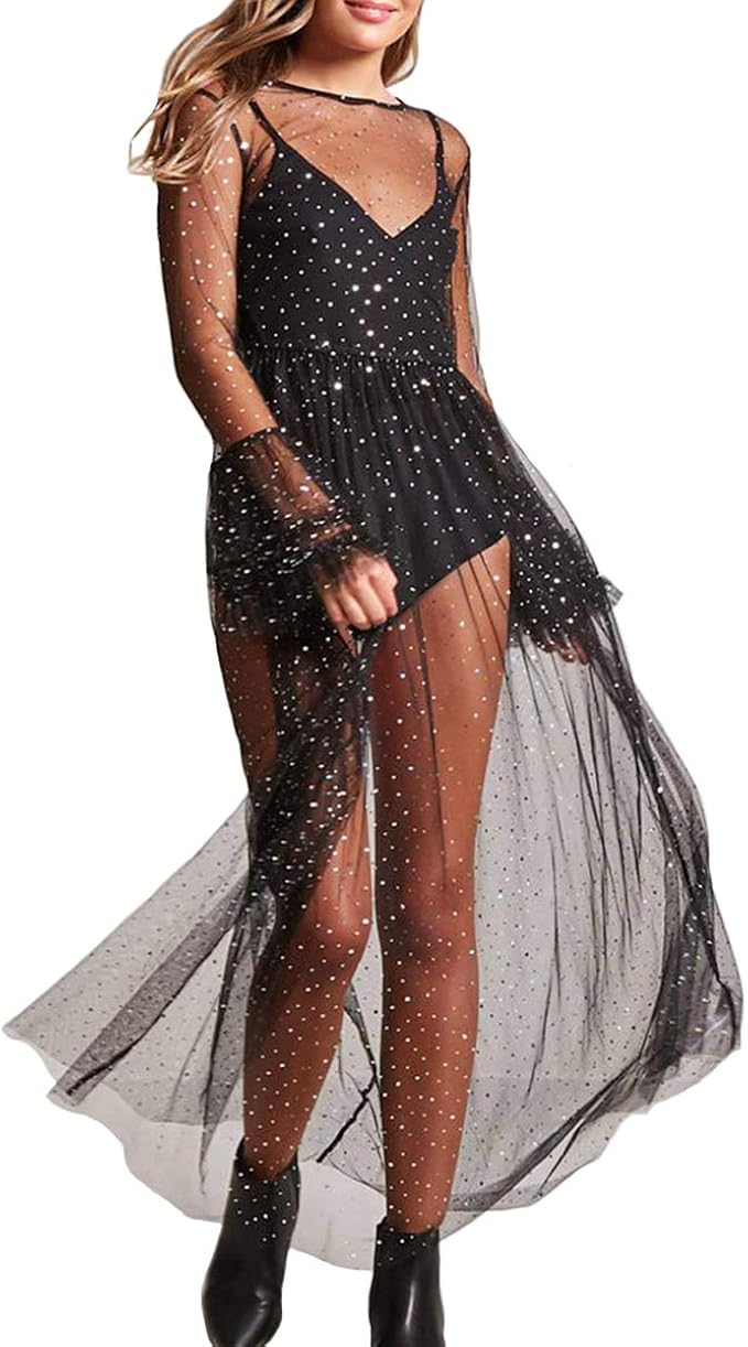 Tulle overlay maxi dress Clearance
