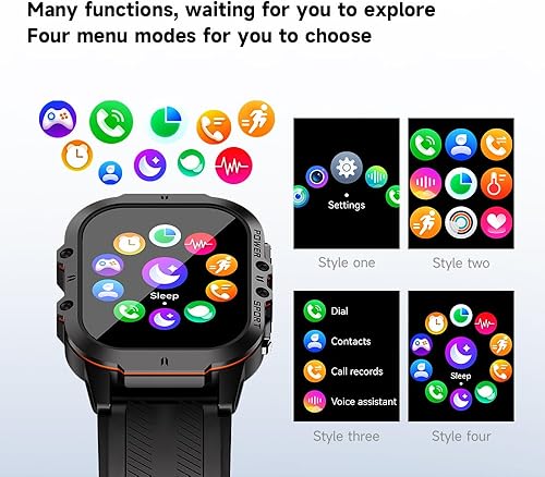 Miniatura 8 de Gravity C26 - Reloj inteligente AMOLED de 1.96 pulgadas con llamada Bluetooth, más de 100 modos deportivos, monitor de frecuencia cardíaca y sueño,