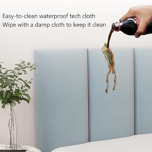 Miniatura 6 de Cabecera autoadhesiva 3D, autoadhesiva, alfombrilla de pared anticolisión, cabecera montada en la pared, cojín suave de cama para dormitorio, sala