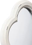 Farmhouse Petit miroir mural à pétoncles pour entrée 8.9 De pouce, suspendu blanc décontraction Quatrefoil décoratif miroir vintage pour salle de bains Vanité, Clover forme Floral bois miroir chambre à coucher