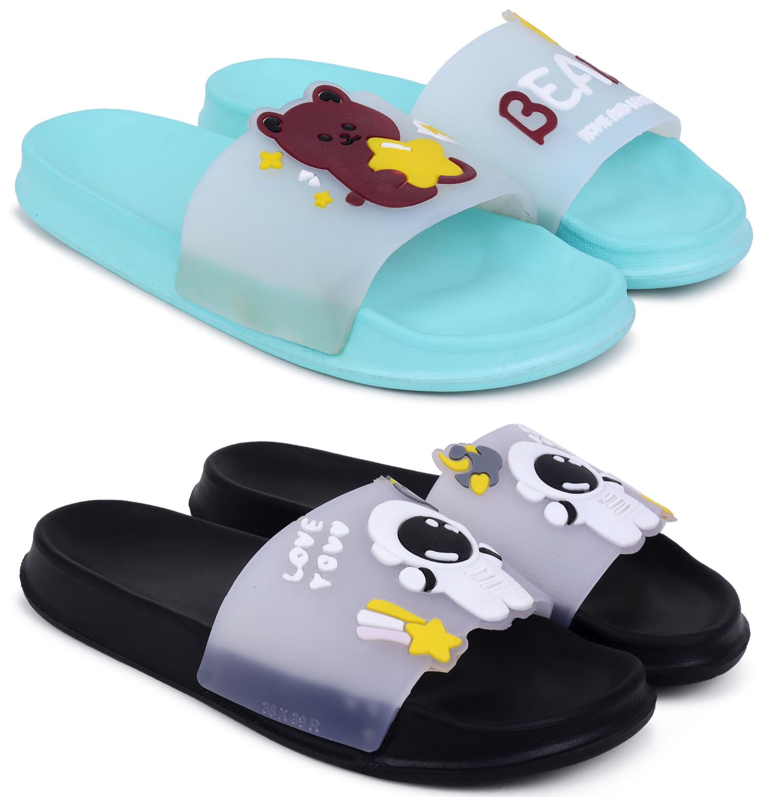 Combo Pack of 2 Slipper/Flip Flops/Slides for Women (Bear,Tra-Space)-image-6