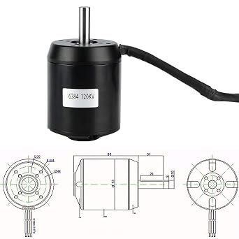 Bldc Motor, Brushless Motor, Electric Motor, 6384 120KV Outrunner Brushless Sensored Motor for Electric Balancing Scooter Electric Skateboard Electric Surfboard