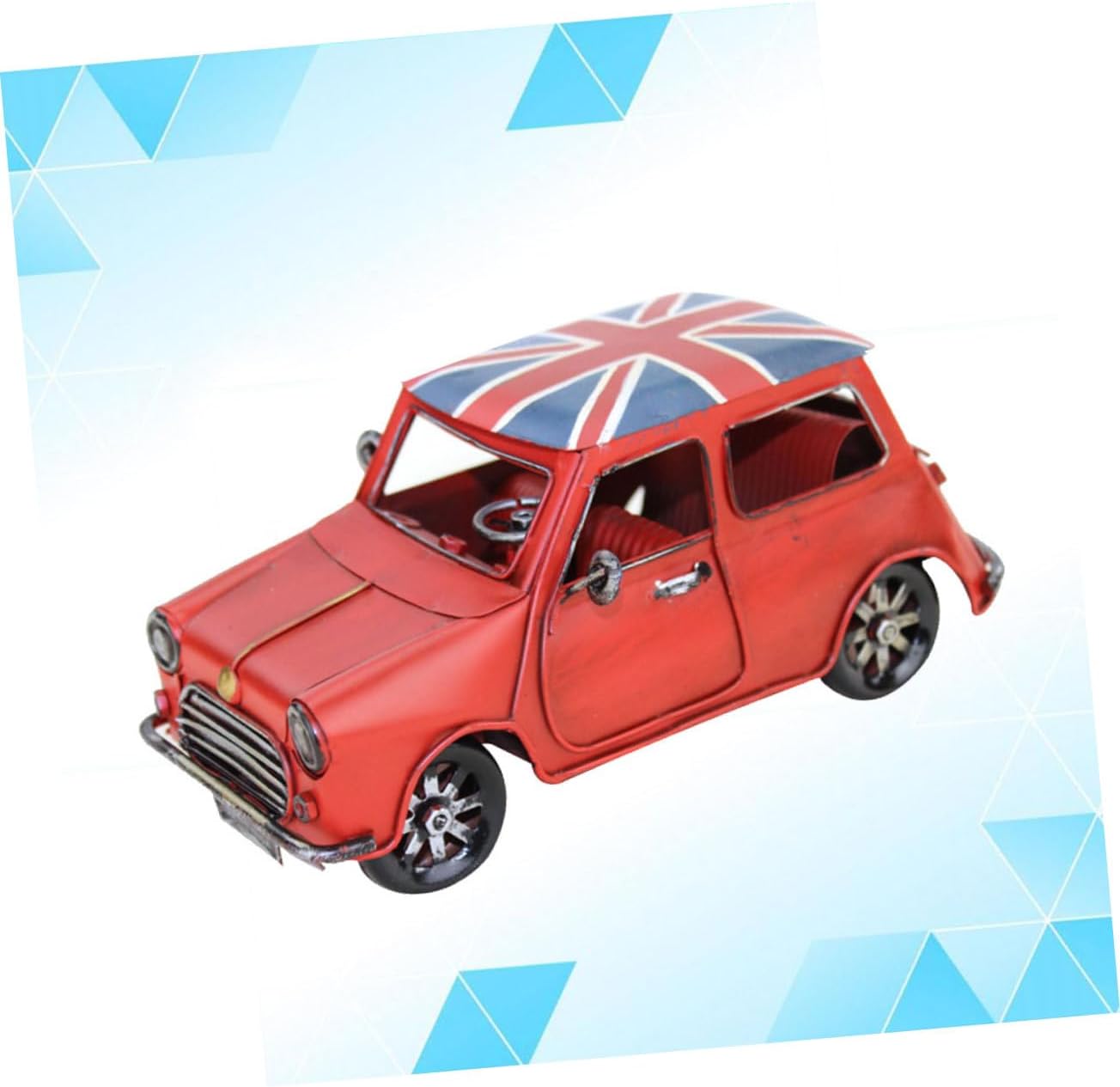 Retro Mini Car Model Handcrafted Wrought Iron Desk Decoration Vintage Metal Car Ornament for Home and Office Decor