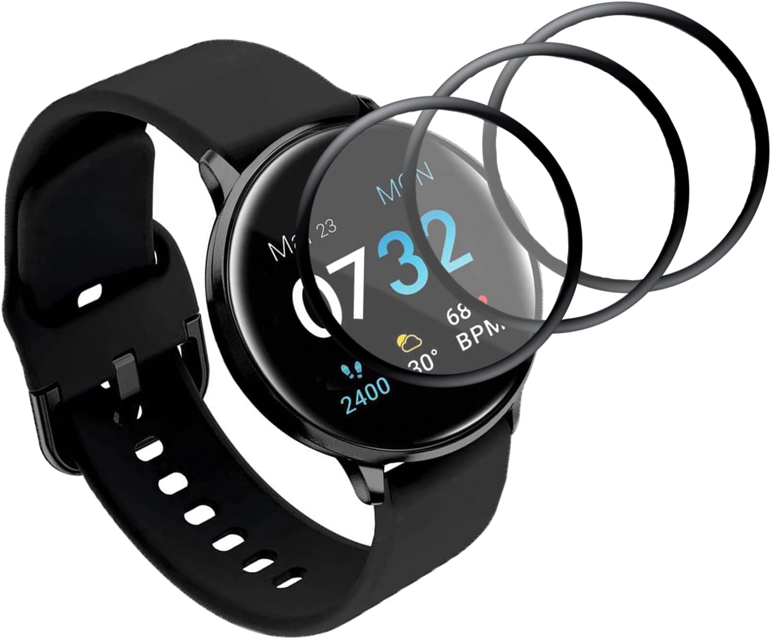 3D Full Coverage PET Soft Screen Protector Film - 3 Pack Compatible with iTOUCH Sport 3 / i Touch Sport 3 SE SMARTWATCH