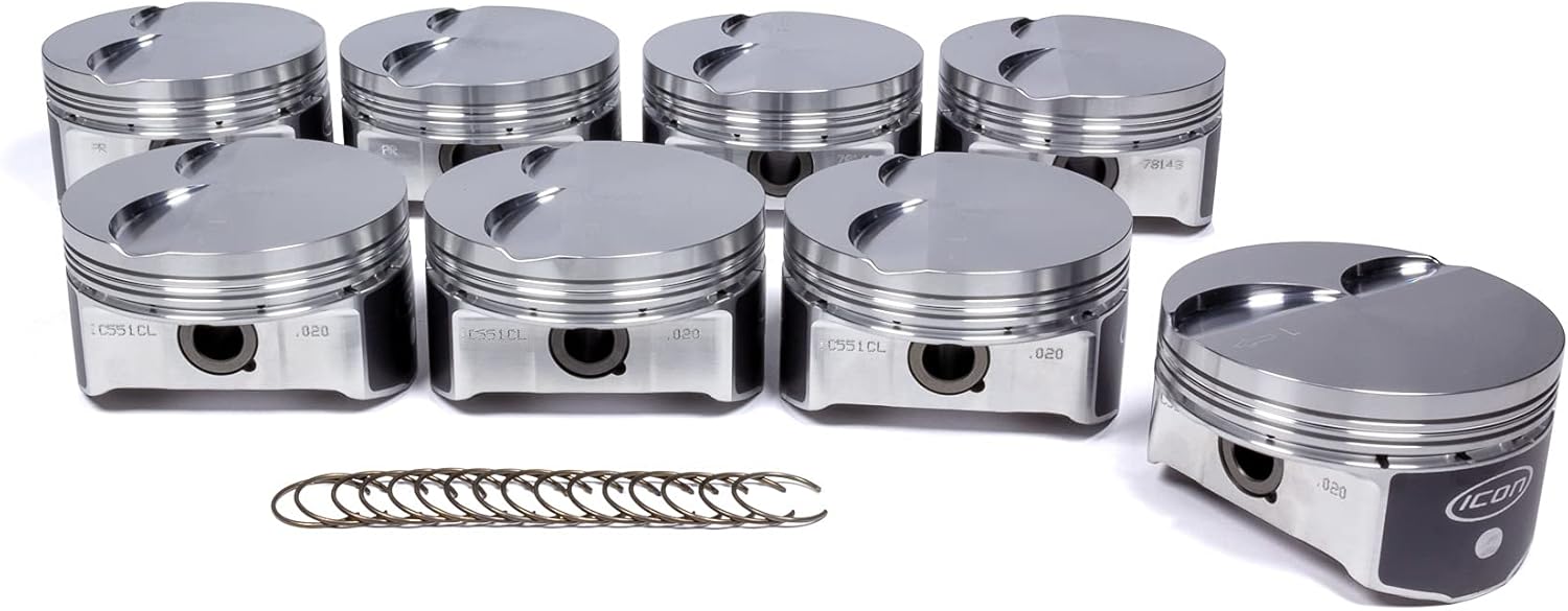 Icon PistonsIcon Piston, Premium Forged, Forged, 4.020 in Bore, 1.2 x 1.2 x 3.0 mm Ring Groove, Minus 4.00 cc