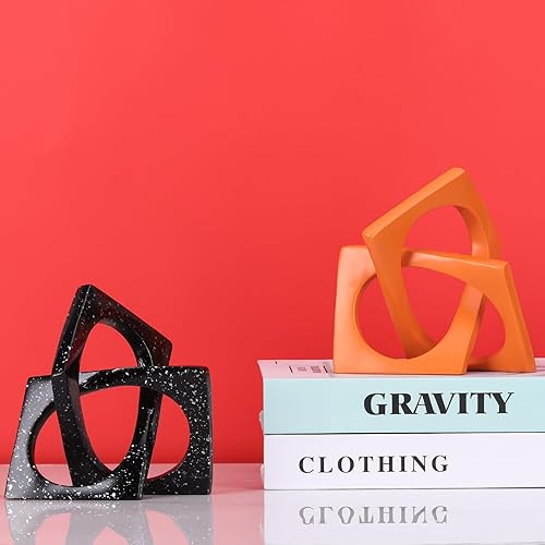 Miniatura 6 de Escultura geométrica moderna, decoración de estatua de nudo dorado, centro de mesa dorado para el hogar jax decorativo, escultura y figuras