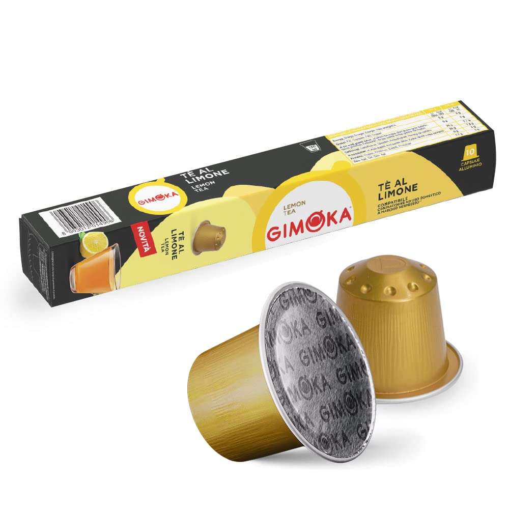 Gimoka Espresso Pods Lemon Tea 100 Aluminum Capsules Compatible with Nespresso