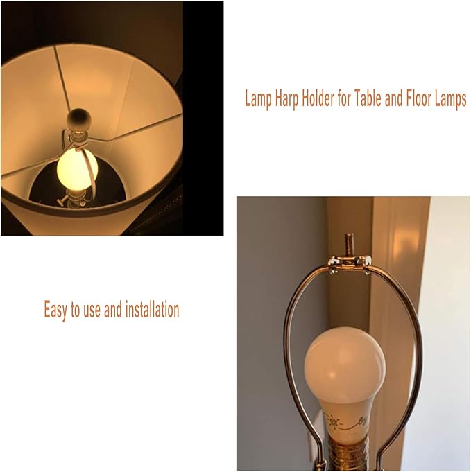 GuangTouL Lamp Harp Holder, 2 Pcs 8 Inch Polished Detachable Harp for Table and Floor Lamps photo 6
